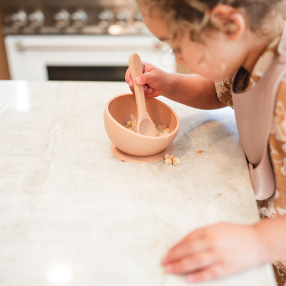 Mustard Suction Bowl and Spoon Set