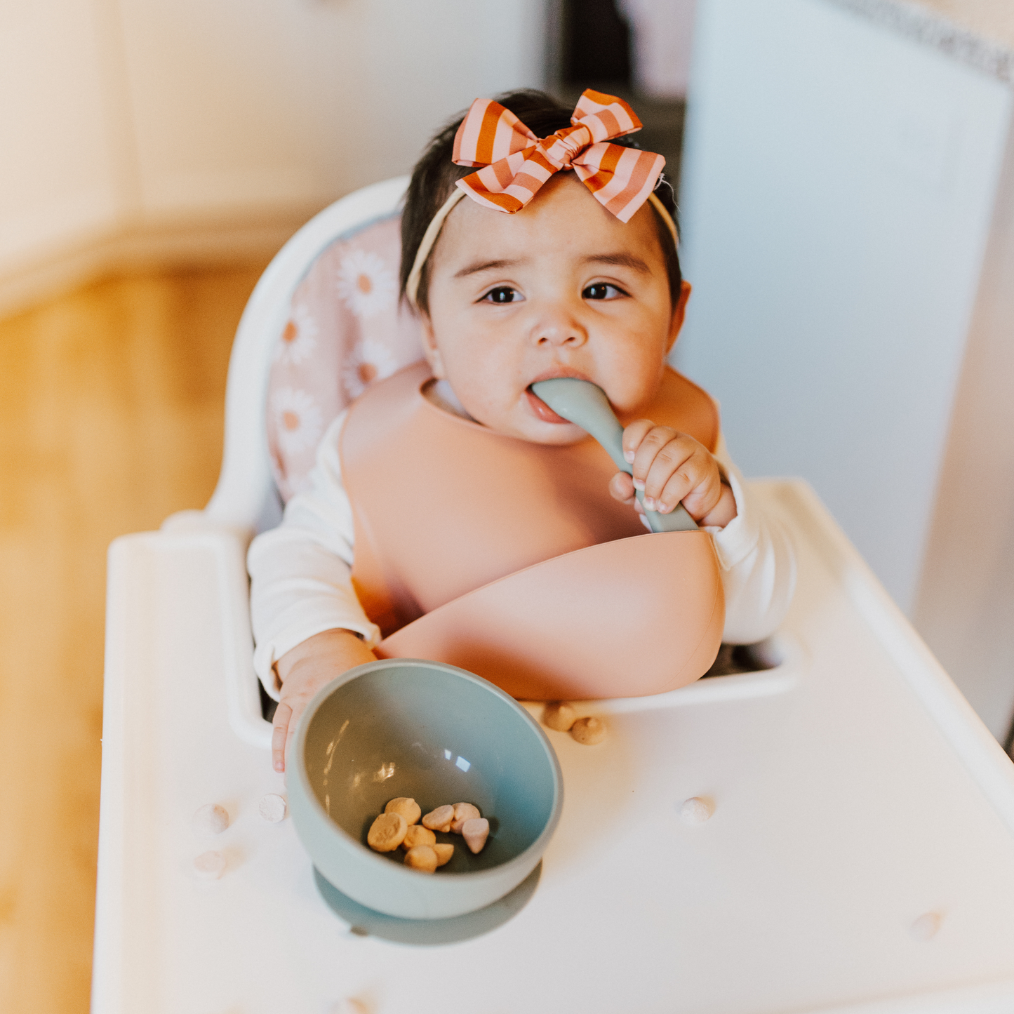 Apricot Silicone Baby Bib