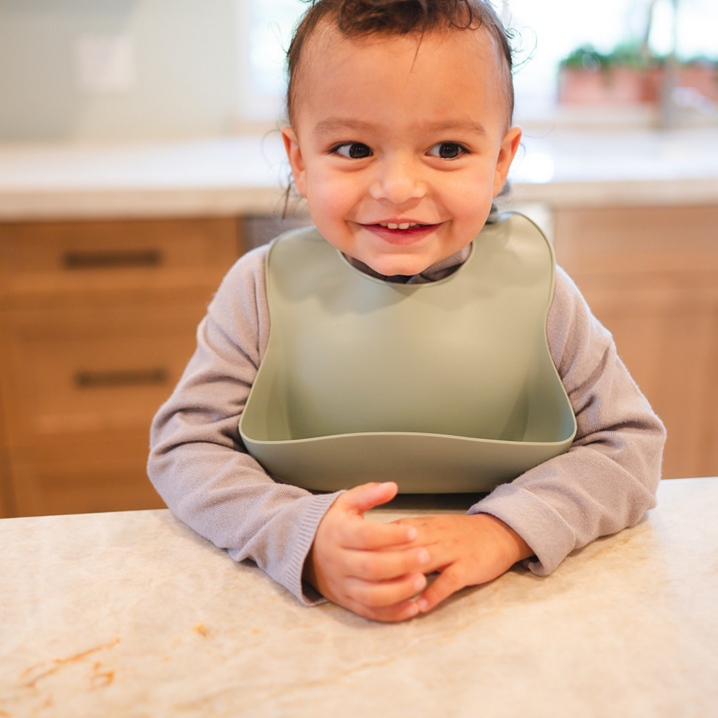 Apricot Silicone Baby Bib