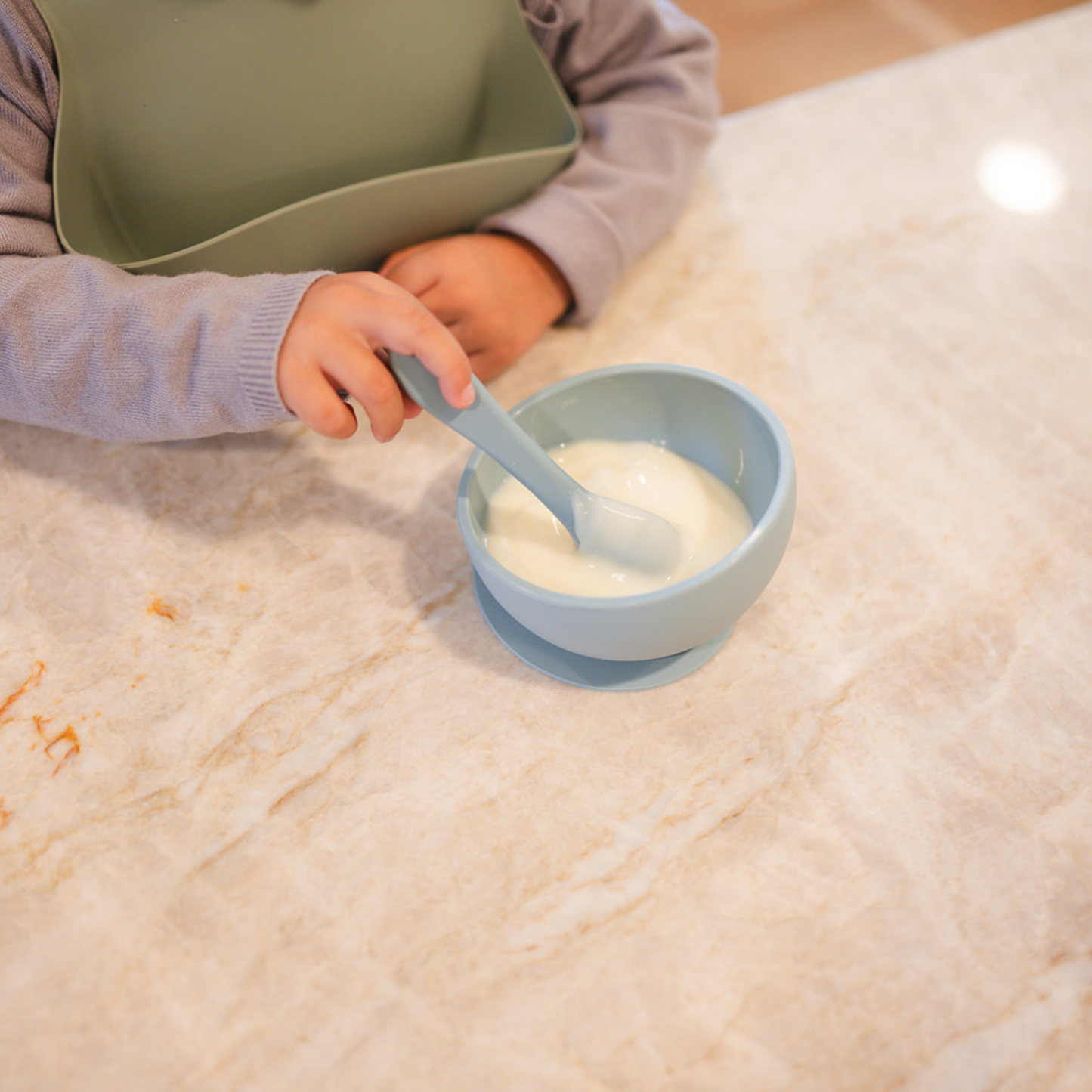 Apricot Suction Bowl and Spoon Set