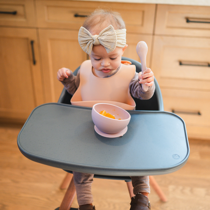 Dusty Rose Suction Bowl and Spoon Set