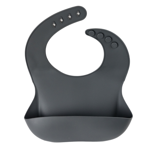 Charcoal Silicone Baby Bib