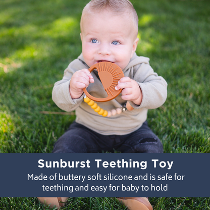 Light Rose Sunburst Teething Toy