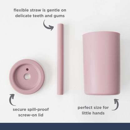 Dusty Rose Silicone Straw Cup