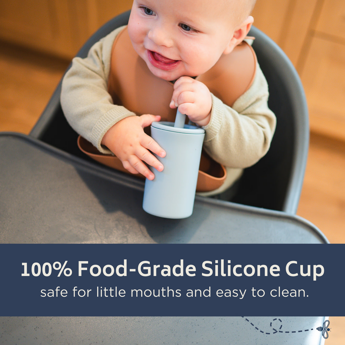 Sage Silicone Straw Cup