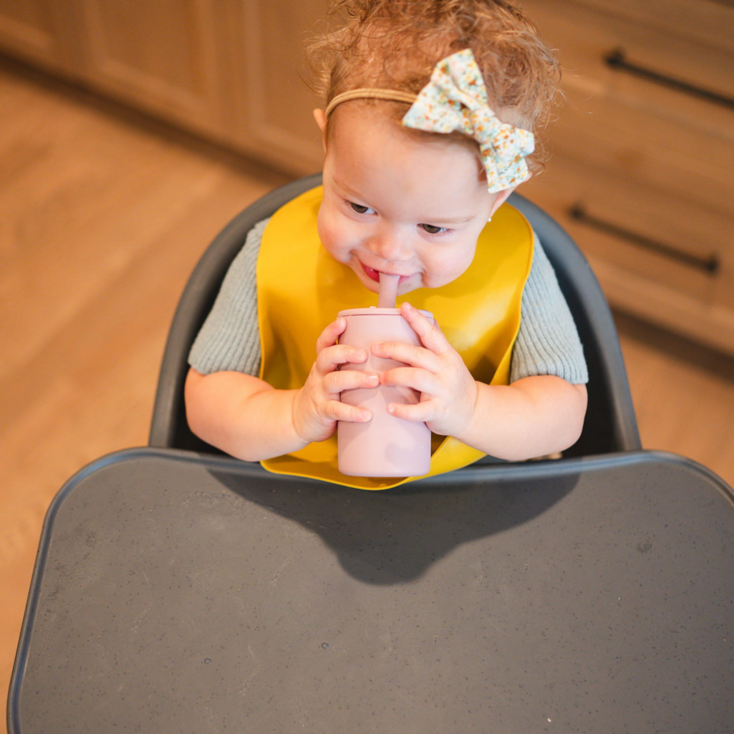 Dusty Rose Silicone Straw Cup