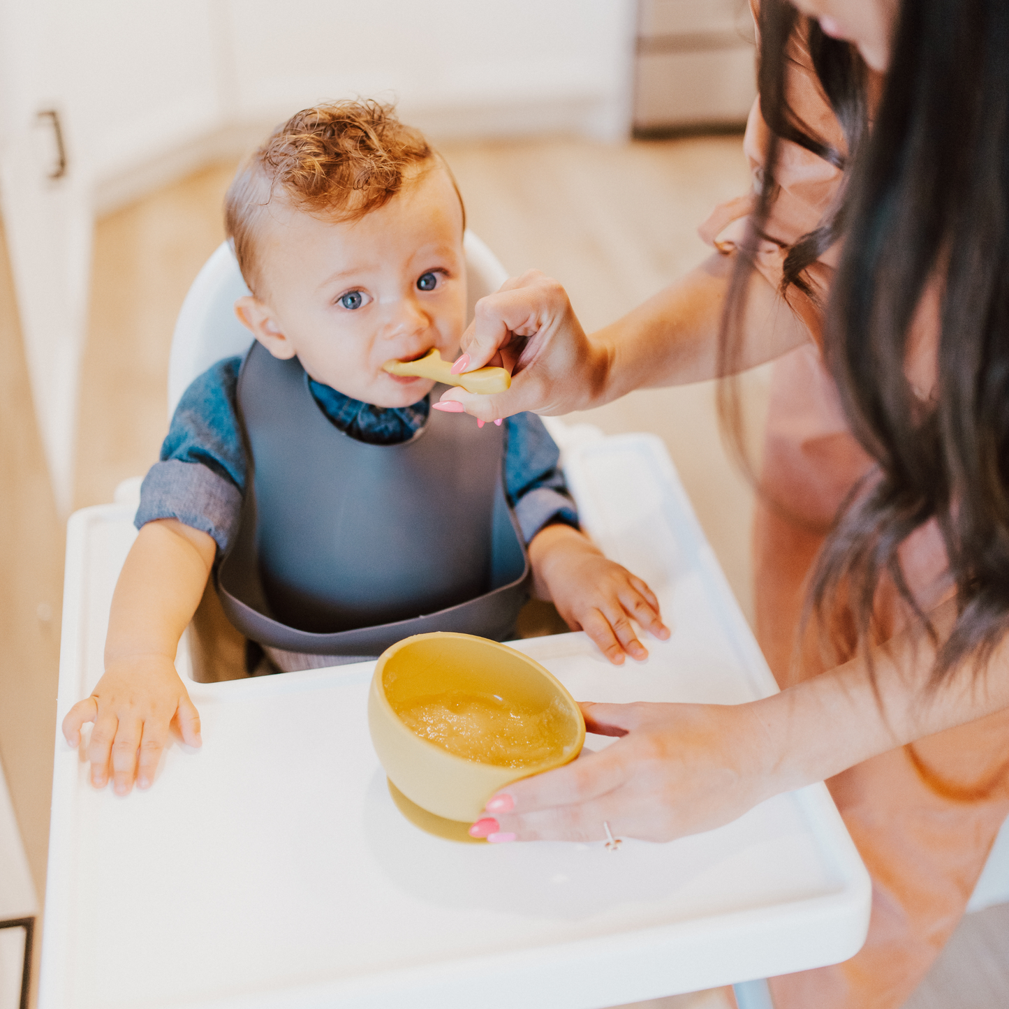 Apricot Silicone Baby Bib