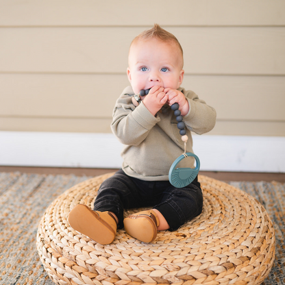 Clay Beaded Wooden & Silicone Pacifier Clip