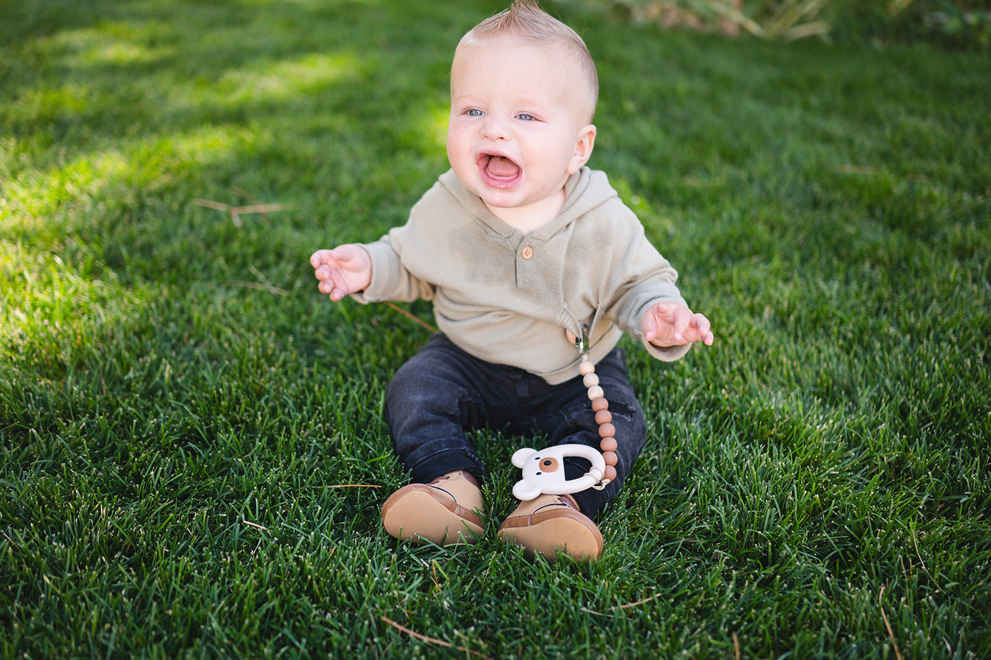 Clay Beaded Wooden & Silicone Pacifier Clip