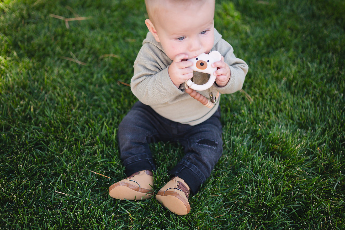 Clay Beaded Wooden & Silicone Pacifier Clip