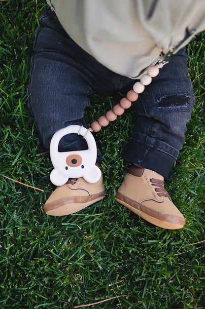 Clay Beaded Wooden & Silicone Pacifier Clip