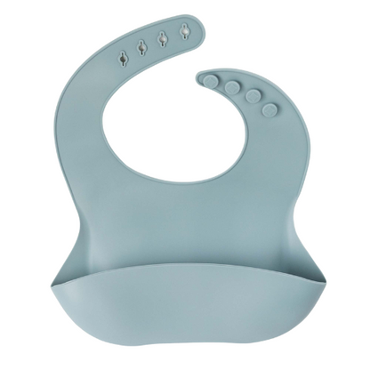 Duck Egg Blue Silicone Baby Bib