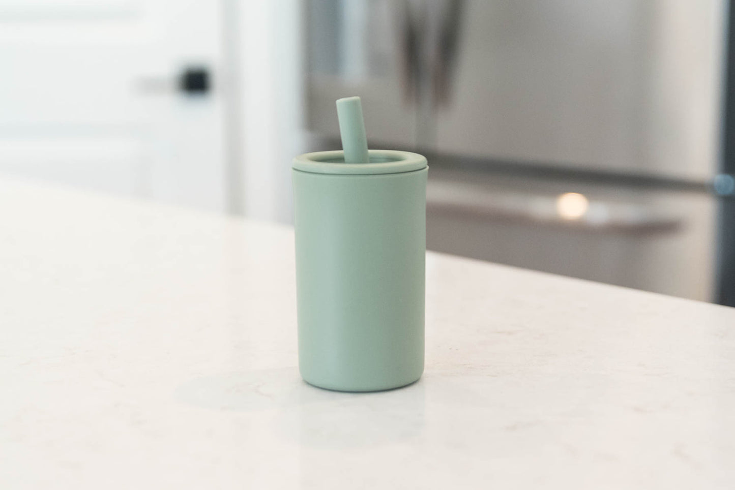 Sage Silicone Straw Cup