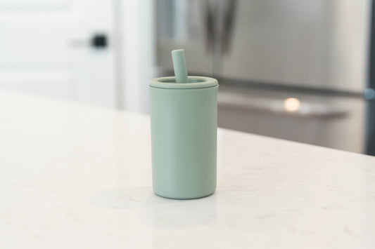 Sage Silicone Straw Cup