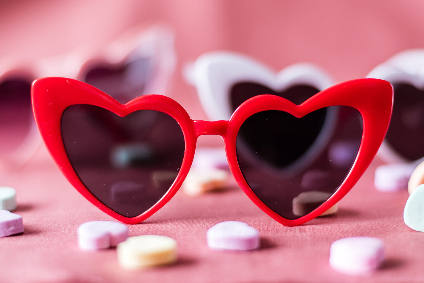 Toddler & Kid Valentines Day Heart Sunglasses - Red