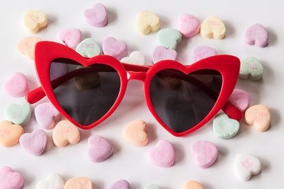 Toddler & Kid Valentines Day Heart Sunglasses - Red